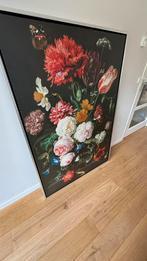 Schilderij Stilleven met bloemen in een glazen vaas, Huis en Inrichting, Ophalen of Verzenden, Zo goed als nieuw, Schilderij, 75 cm of meer