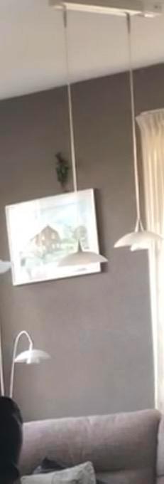Hanglamp chroom met 2 glazen lampen.; kan ook als set beschikbaar voor biedingen