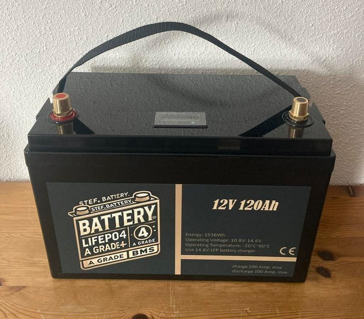 Accu Lifepo4 accu 12 volt 120Ah optie Bluetooth met garantie, Audio, Tv en Foto, Accu's en Batterijen, Nieuw, Ophalen of Verzenden
