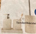 Badkamer set zeepdispenser ikea tandenborstelhouder., Ophalen of Verzenden, Gebruikt, Beige, Overige typen