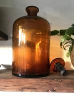 Vintage apothekerspot stolpfles bruin, Antiek en Kunst, Antiek | Glas en Kristal, Ophalen of Verzenden