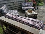 Pallet Tuinset met Kussens, Tuin en Terras, Tuinsets en Loungesets, Ophalen, 4 zitplaatsen, Gebruikt, Hout