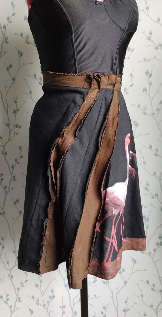 ISABEL DE PEDRO Linnen Rokje met Flamingo-Print maat 44, Kleding | Dames, Rokken, Zo goed als nieuw, Maat 42/44 (L), Overige kleuren