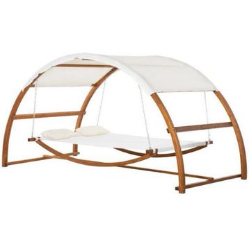 houten frame en zonneluifel Hangmat met 2 kussens NIEUW beschikbaar voor biedingen