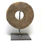 Oud hout wiel Decoratie geleefd teak landelijk rustiek HW1, Antiek en Kunst, Ophalen of Verzenden