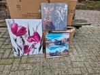 56 stuks nieuwe schilderijen div leuke markthandel, Ophalen of Verzenden, Nieuw