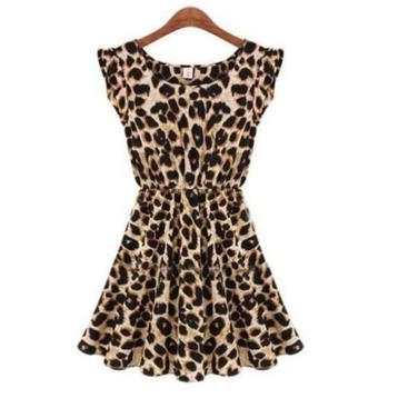 Luipaard jurkje (sexy mini bodycon panter dames vrouwen) beschikbaar voor biedingen