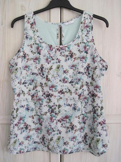 Gebloemd hemdje Mt XL, Kleding | Dames, Tops, Gedragen, Maat 46/48 (XL) of groter, Groen, Zonder mouw, Ophalen of Verzenden