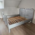 Antieke houten bedframe, Huis en Inrichting, Slaapkamer | Bedden, Ophalen, Gebruikt, Tweepersoons, 180 cm