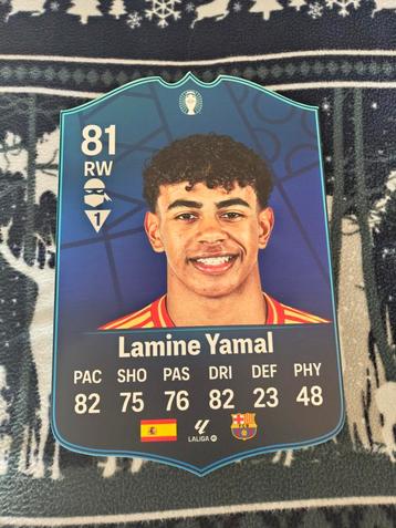 Voetbalkaartje (37cmx25cm) - Lamine Yamal / Barcelona beschikbaar voor biedingen