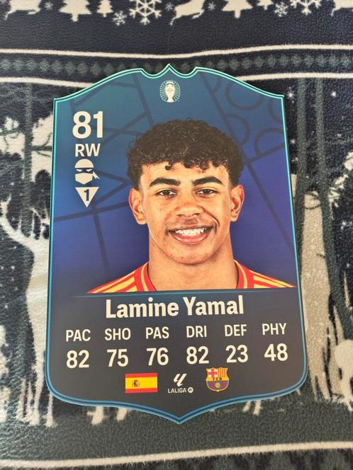 Voetbalkaartje (37cmx25cm) - Lamine Yamal / Barcelona, Verzamelen, Sportartikelen en Voetbal, Zo goed als nieuw, Buitenlandse clubs