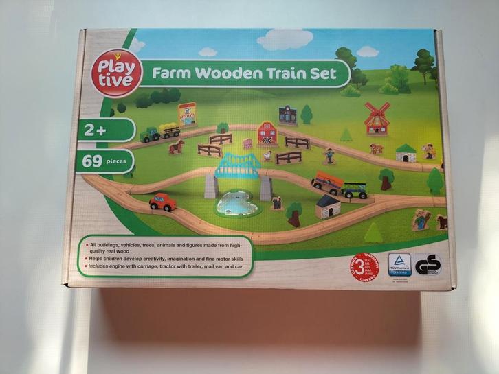 Playtive Farm Houten Treinset - Nieuw in Doos, Kinderen en Baby's, Speelgoed | Houten speelgoed, Nieuw, Ophalen