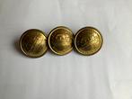 3 koperkleurige knopen ned.spoorwegen 2 cm doorsnee, Ophalen of Verzenden, Gebruikt, Trein, Overige typen