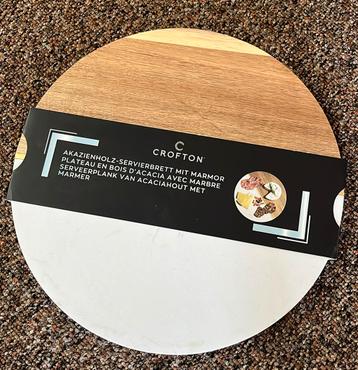 Borrelplank serveerplank acacia hout marmer 30cm beschikbaar voor biedingen