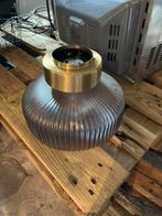 Hanglamp glazen kap met gouden ring, Huis en Inrichting, Lampen | Hanglampen, Ophalen of Verzenden, Zo goed als nieuw, Minder dan 50 cm