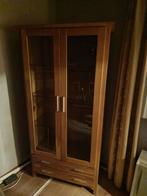 Vitrinekast, licht eiken, Huis en Inrichting, Ophalen, 50 tot 100 cm, Zo goed als nieuw, 150 tot 200 cm
