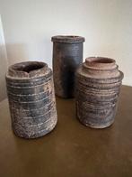 Hoffz potten Napalese Kruik hout Sober Vintage Sleets, Ophalen of Verzenden