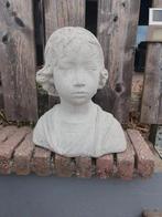 Tuinbeeld meisjes hoofd, Ophalen, Gebruikt, Beton, Mensenbeeld