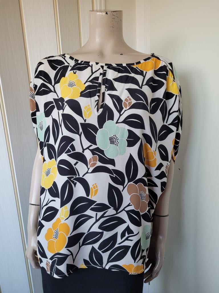 Juffrouw Jansen shirt maat XL/42 bloemen, Overige kleuren, Maat 46/48 (XL) of groter, Ophalen of Verzenden, Zo goed als nieuw