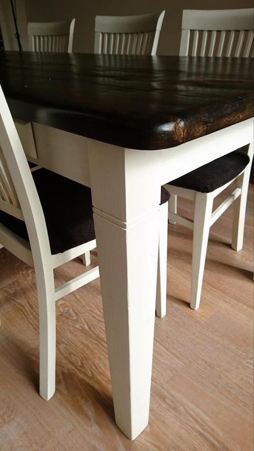 Oud grenen eettafel, 6-persoons, wagondelen, Huis en Inrichting, Tafels | Eettafels, Ophalen