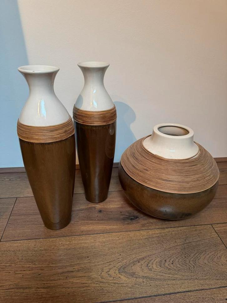 Drie Todo Mundo vazen, Huis en Inrichting, Woonaccessoires | Vazen, Gebruikt, Overige kleuren, 50 tot 75 cm, Overige materialen