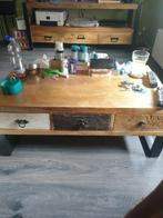 Mango hout salontafel met 3 lades, Huis en Inrichting, Tafels | Salontafels, Ophalen, 100 tot 150 cm, 50 tot 100 cm, Zo goed als nieuw