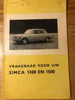 Simca 1501GL instructieboekje en garantiebewijs, Ophalen of Verzenden, Zo goed als nieuw, Overige merken