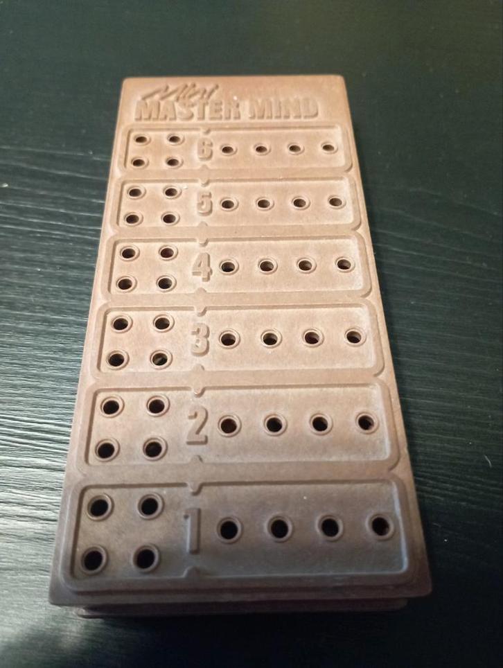 Mastermind mini editie, Hobby en Vrije tijd, Gezelschapsspellen | Bordspellen, Gebruikt, Een of twee spelers, Reisspel, Ophalen of Verzenden