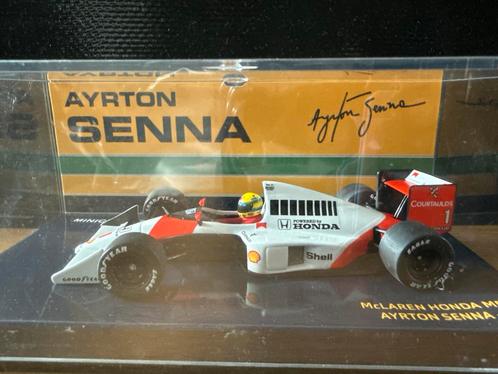 Minichamps McLaren Honda MP4/5 Ayrton Senna 1:43, Hobby en Vrije tijd, Modelauto's | 1:43, Zo goed als nieuw, Auto, MiniChamps