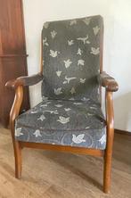 Nette stoel van kersenhout, als nieuw!, Huis en Inrichting, Fauteuils, Ophalen of Verzenden, Zo goed als nieuw, Stof, 50 tot 75 cm
