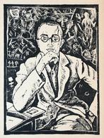 Erich Büttner (1889–1936) Houtsnede 'Der Schrijver Klabund', Ophalen of Verzenden