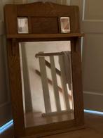 Antieke Houten Spiegel met Plank, Gebruikt, 100 tot 150 cm, Ophalen of Verzenden, Rechthoekig