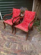 2 Zeer Unieke Oude Franse Fauteuils bekleding als nieuw, Huis en Inrichting, Ophalen, Hout, Minder dan 75 cm, Vintage