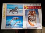Puzzels 3 x duizend stukjes. Van één van de drie ontbreekt e, Ophalen, Minder dan 500 stukjes, Gebruikt