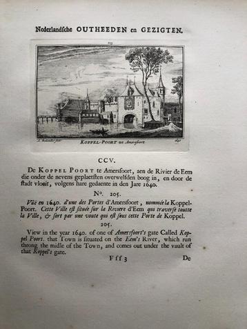205 / Amersfoort de Koppelpoort Kopergravure 1732 beschikbaar voor biedingen