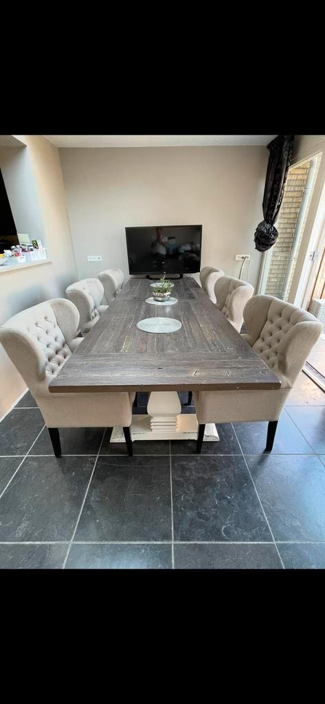 Kloostertafel met/zonder stoelen, Huis en Inrichting, Tafels | Eettafels, Gebruikt, 100 tot 150 cm, 200 cm of meer, Vijf personen of meer