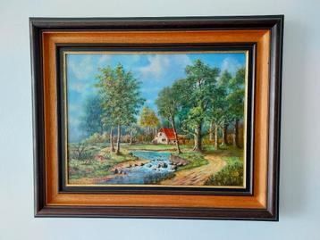Hans Habraken- Landschap met water en boerderij beschikbaar voor biedingen