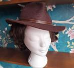 Mooie cowboy hoed fedora kastanje bruin maat 60 vilt, Ophalen of Verzenden, Zo goed als nieuw