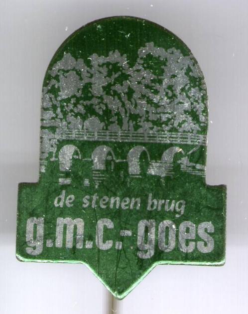 De Stenen Brug G.M.C. Goes blik speldje ( M_001 ), Verzamelen, Speldjes, Pins en Buttons, Zo goed als nieuw, Speldje of Pin, Merk