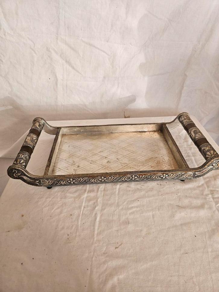 Antiek Zilveren Dienblad met Handvatten, Antiek en Kunst, Antiek | Schalen, Ophalen of Verzenden