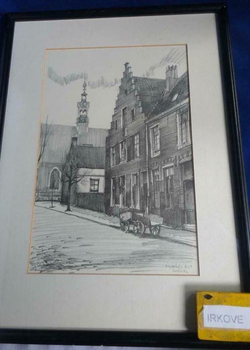 GEMENGDE TECHNIEK * GENT BEGIJNHOFJE * Gesigneerd *, Antiek en Kunst, Kunst | Tekeningen en Foto's, Verzenden