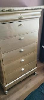 Leuke goud geschilderde antieke ladenkast, Ophalen, Gebruikt, 5 laden of meer, Teakhout