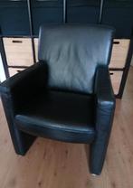 Fauteuil zwart leder W. Schillig, Huis en Inrichting, Fauteuils, Ophalen, Gebruikt, 75 tot 100 cm, 50 tot 75 cm