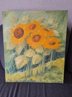 Schilderij zonnebloemen gesigneerd met "Edtha", Ophalen of Verzenden