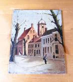 Schilderijtje op paneeltje van het Martena Huis in Franeker, Ophalen of Verzenden