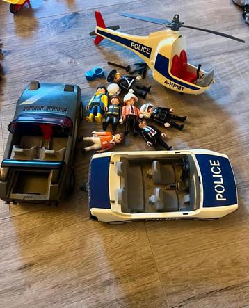Vintage retro playmobil police politie helikopter auto’s set beschikbaar voor biedingen