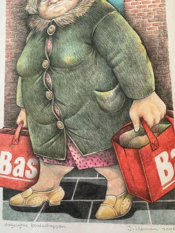 Getekende illustratie van J. Ideman, 2006 beschikbaar voor biedingen