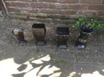 gietijzeren vaas 4 stuks vaasjes vazen, Tuin en Terras, Tuinvazen, Ophalen of Verzenden, Gebruikt