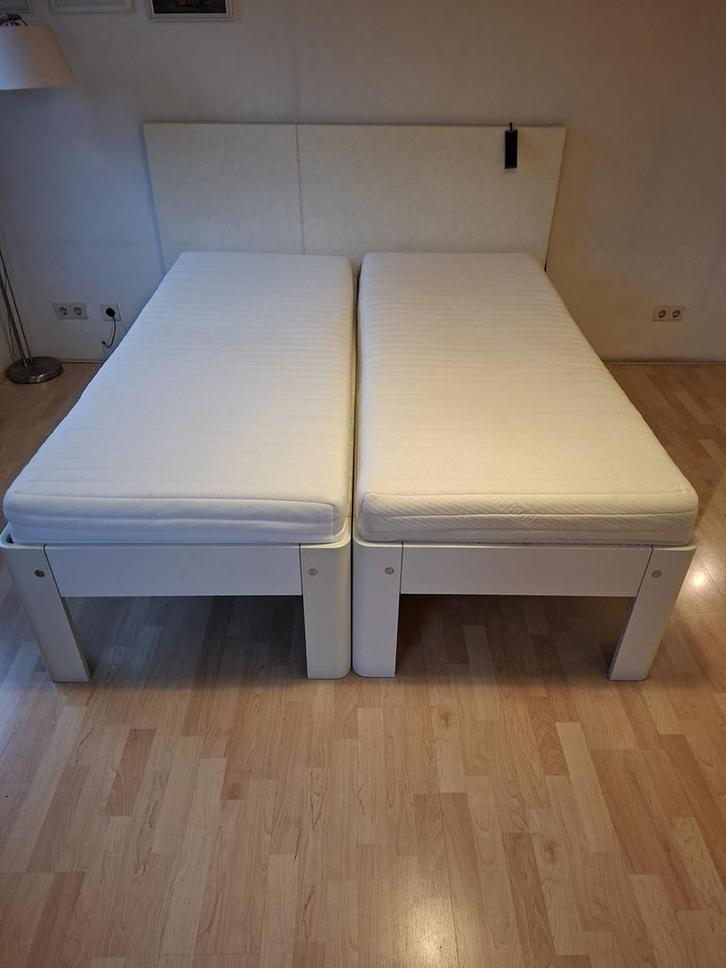 Auping Auronde Tweepersoonsbed met Matrassen, Huis en Inrichting, Slaapkamer | Bedden, Gebruikt, Tweepersoons, 80 cm, 200 cm, Hout