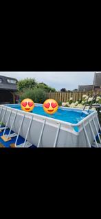 Intex Zwembad 200 x 400 x 100 cm + trap + zandfilterpomp, Tuin en Terras, 200 tot 300 cm, 80 tot 120 cm, Ophalen of Verzenden